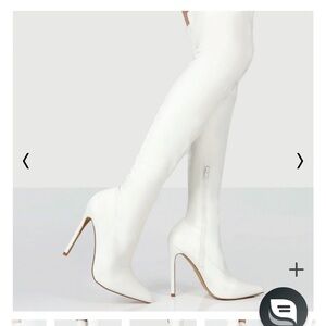 Brand new never worn in box public desire white over the knee stiletto boot!